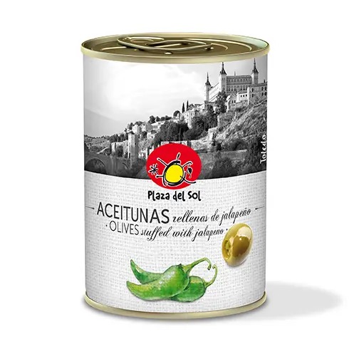 Grønne oliven fyldt med jalapeñopasta 280 g