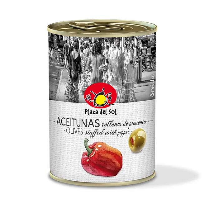 Grønne oliven fyldt med peberpasta 280g